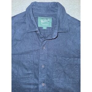 Woolrich Mens Navy Blue Flannel Shirt Size Small Regular Fit Workwear Outdoor
